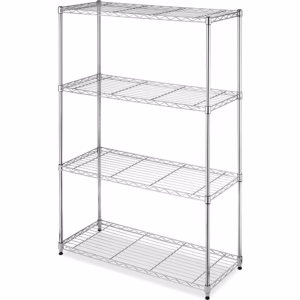 530Lbs Capacity Laundry Bathroom Kitchen Silver 4 Tier Adjustable Storage Shelf Metal Storage Rack Wire Shelving Unit