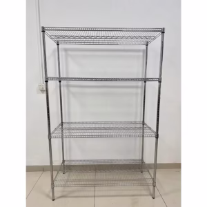 Bend Wire Shelf Heavy Duty Steel Metal Shelving Unit Adjustable Feet 4-Tire Wire Shelving NSF Certified Storage Rack