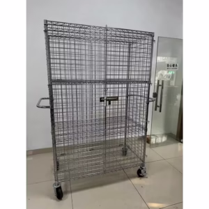 Wholesale Foldable Lockable Wire Mesh Transport Metal Storage Wire Mesh Pallet Cage