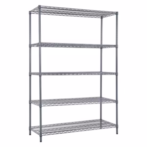 Heavy Steel 5-Tier Wire Shelf 350-Pound Capacity Grey Pantry Storage Racks for Kitchen Optimized Space Solution
